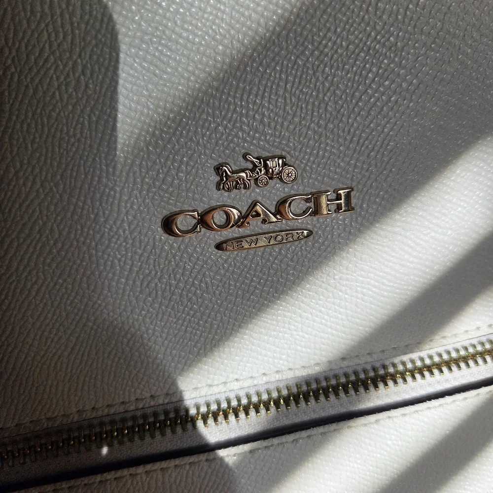 COACH Cream Leather Tote with Gold Hardware - Picture 2 of 5